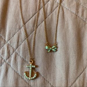 Teal and Gold Necklaces